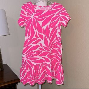 Vineyard Vines In Full Bloom Knit Tee Dress - Bright Pink- Girls Size Small